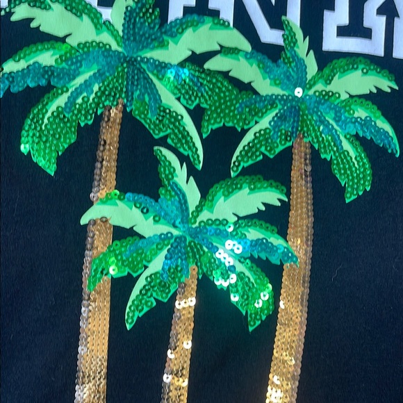 PINK Victoria's Secret Long Sleeve Tee Black and Green - Picture 4 of 5